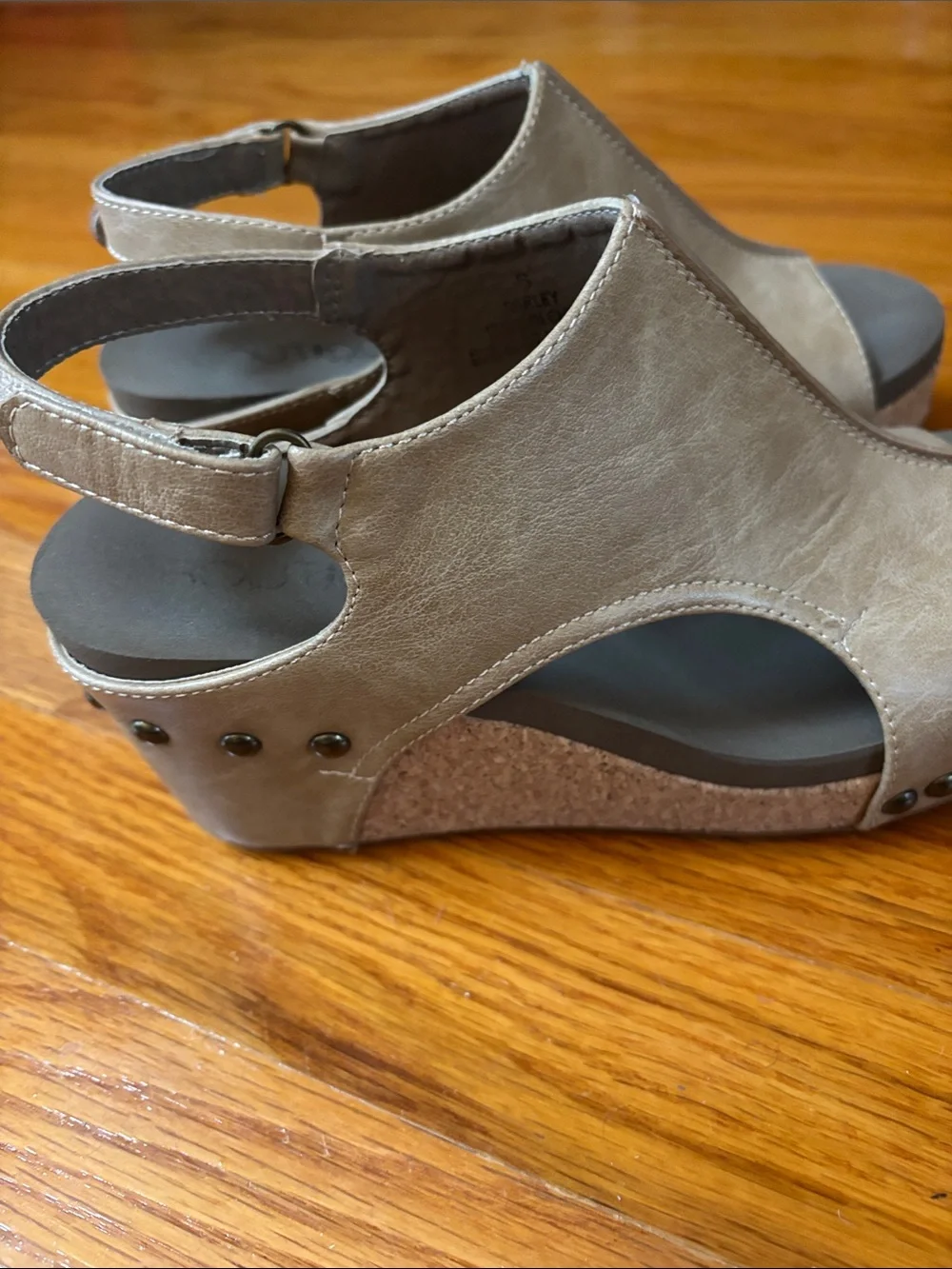 Corky’s Boutique Taupe Platform Slingback Sandals